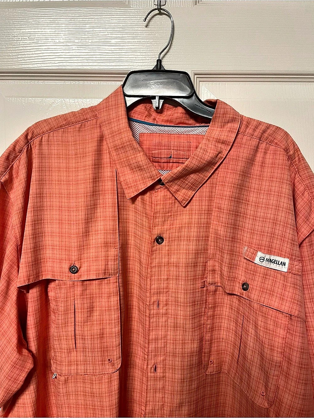Magellan Men's Checkered Button Down in Orange
